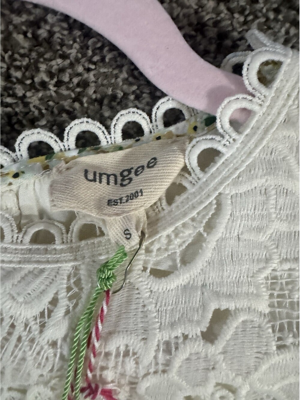 NWT Umgee Small Ivory Floral Lace Puff Sleeve Top Shorts 2 Piece Set K8673 - Picture 4 of 10